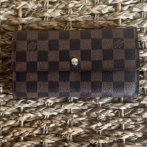 Louis Vuitton Brown and Black Checkered Wallet
